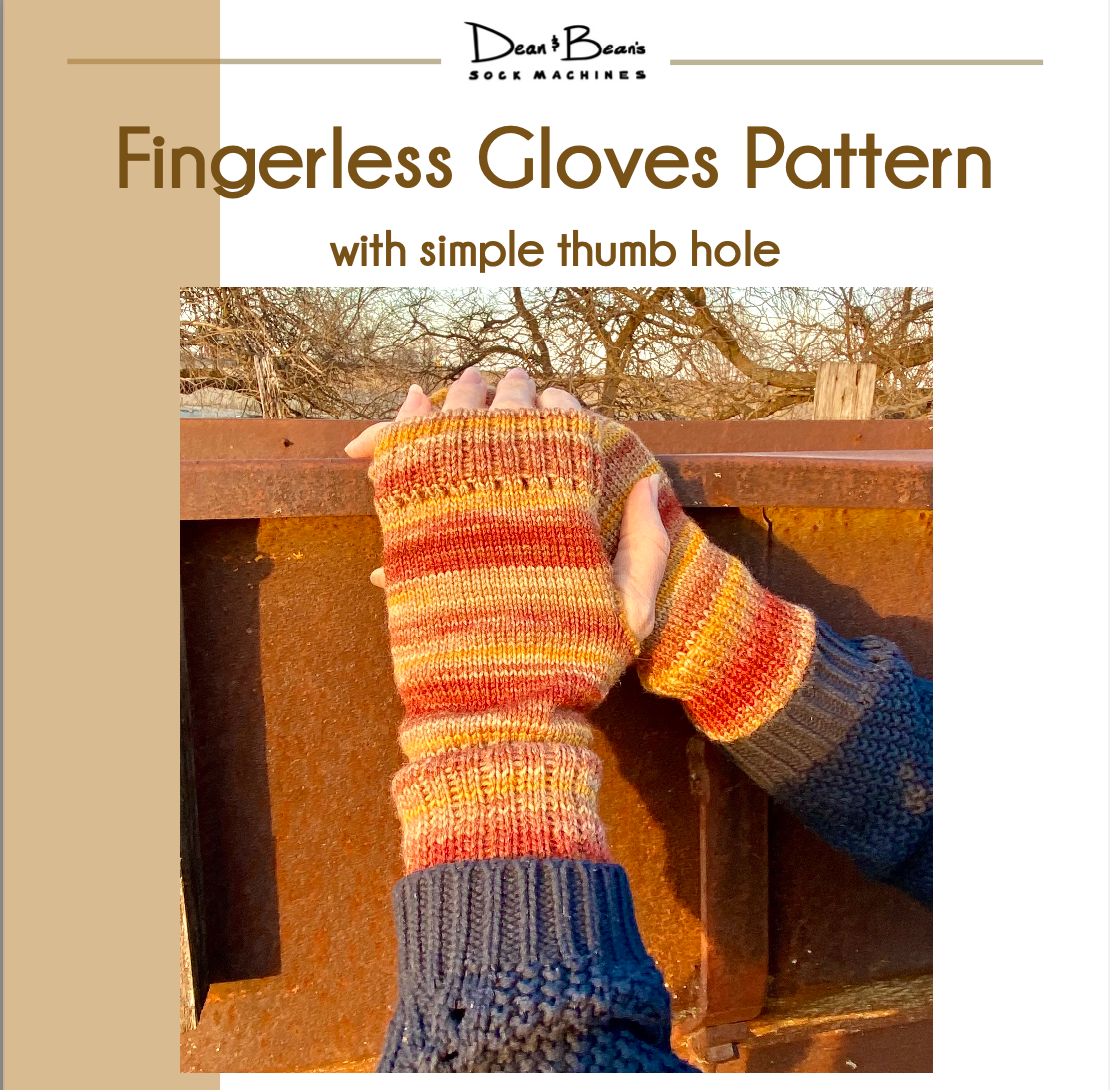 Knitted Fingerless Gloves with Ribbed Hems