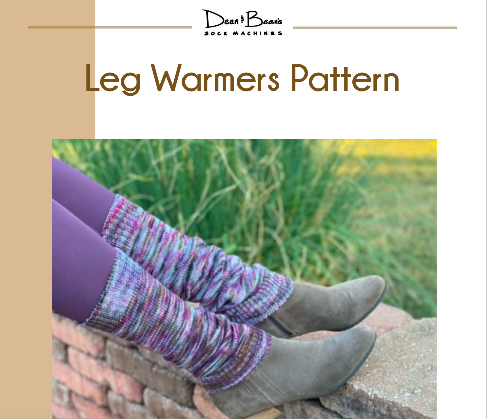 Leg Warmers Pattern  Dean and Bean's Sock Machines