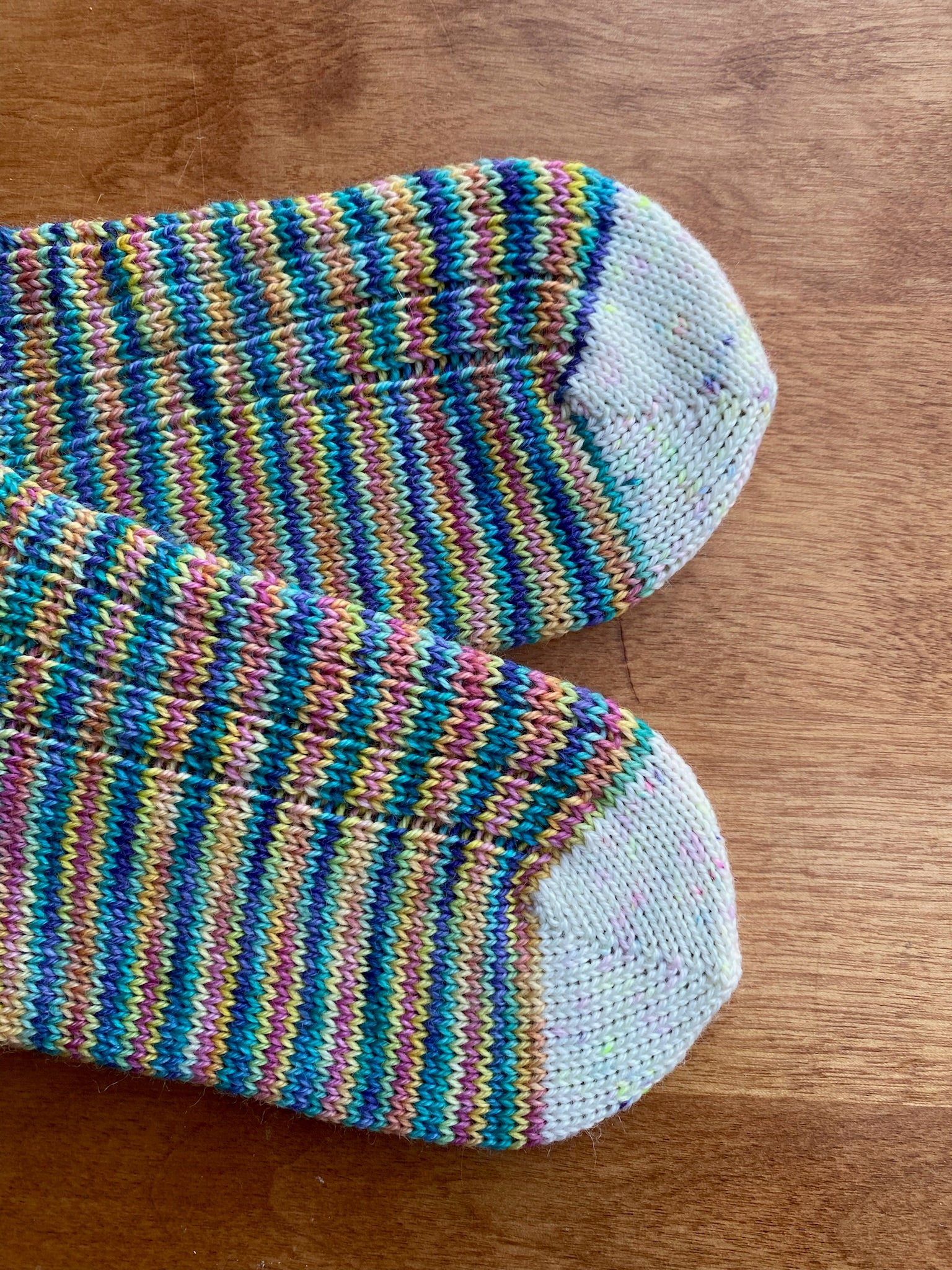 Ribbed Sock with Contrast Toe and Heel Pattern | Dean and Bean's Sock ...